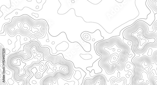 Seamless abstract topographic contour with soft gray terrain lines background