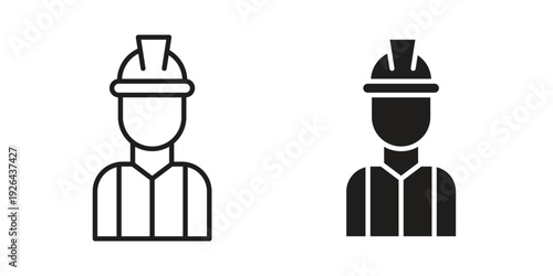 Worker icon. simple thin line icon vector illustration pack on white
