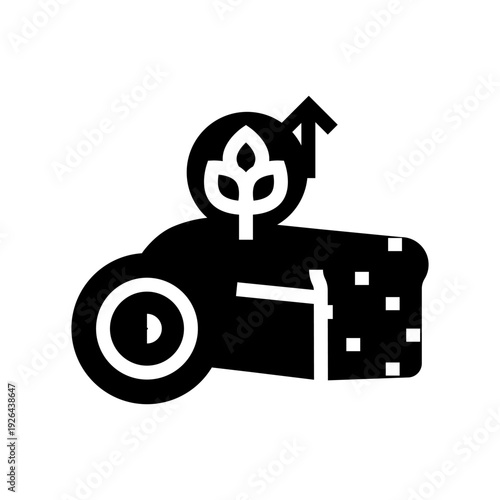 military truck black glyph icon. Vector isolated element