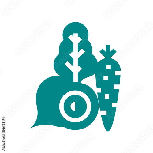 raw food color glyph icon for digital and print projects.  Minimal clean icons for apps and websites.