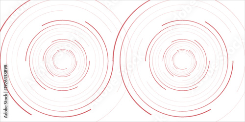 Abstract white background with red circle lines. Digital future technology concept. vector illustration.t