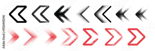 Halftone Moving Arrow, Dynamic Vector Illustration Showing Speed, Acceleration, and Fast Movement for Technology