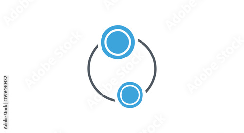 Blue Circles Connected by Black Curve.