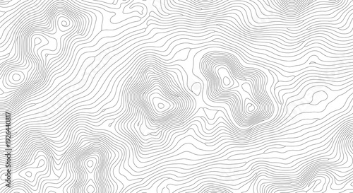 Seamless dense topographic contour with fine gray terrain lines on light background