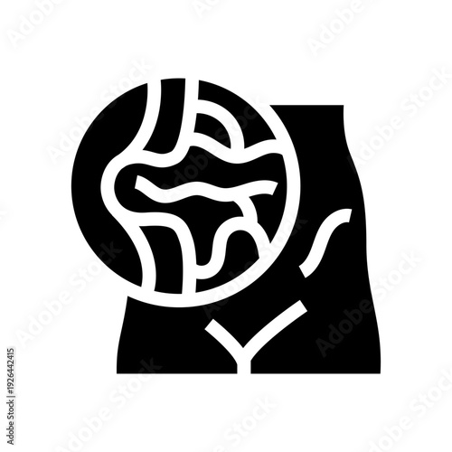 abdominal hernia black glyph icon for digital and print projects