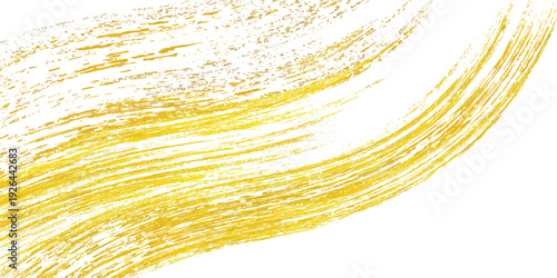 Gold paint brush strokes. Collection of golden paint brush strokes isolated on transparent white background.