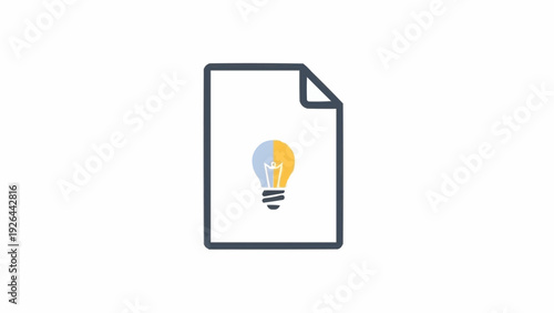 Document with lightbulb icon symbol.