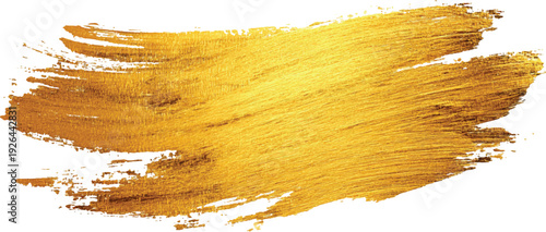 Gold paint brush strokes. Collection of golden paint brush strokes isolated on transparent white background.