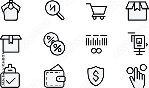 Collection of minimalist black geometric tiles featuring abstract patterns bauhaus style shapes and decorative vector elements for modern branding and creative pattern design