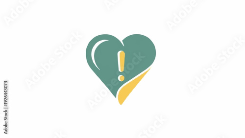 Green heart with exclamation mark symbol.