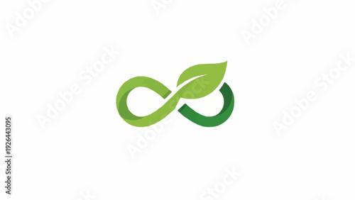 Green infinity leaf eco symbol.