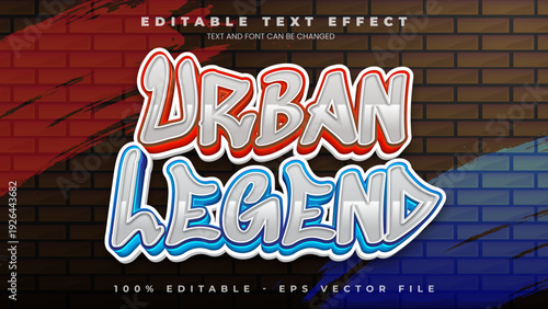 Urban Legend editable text effect in with Graffiti Street Art modern trend style