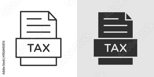 Tax Report Icon representing financial summaries, tax calculations, compliance reporting, and official documentation for taxation purposes.