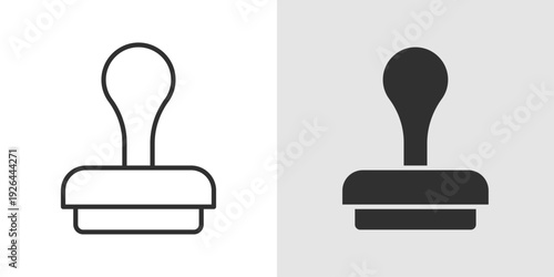 Stamp Icon representing approval, official documents, and authentication. Stroke, filled, and colored vector illustration.