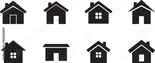 Black and white house home silhouette 3