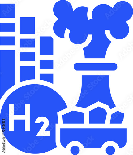 gray hydrogen color glyph icon for digital and print projects