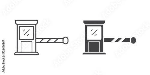 Road Toll Icon, Outline and Solid Vector Sign with Linear Pictograms Representing Highway Payment