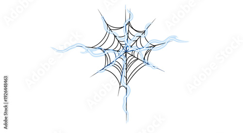 Spider Web with Dew Drops on Threads.