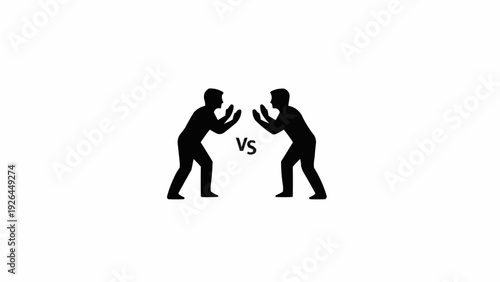 Two Men Facing Off in Confrontation.