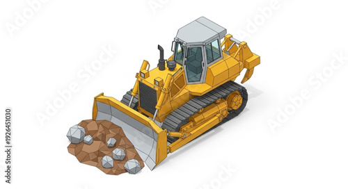 Yellow Bulldozer Heavy Machinery Equipment.
