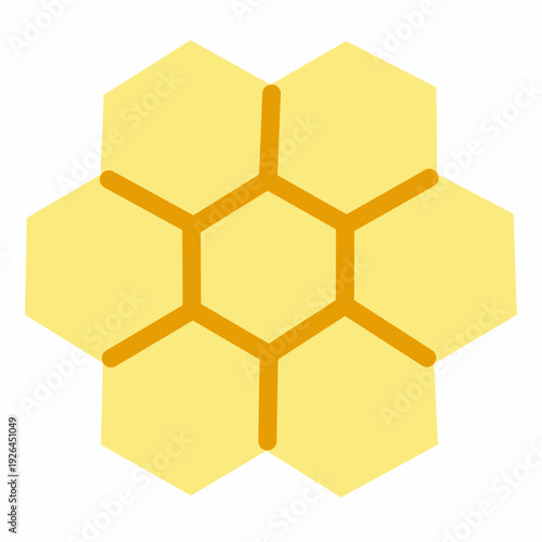 Honeycomb Hexagon in Flat Style for Bee Theme