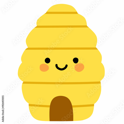 Cute Beehive House in Flat Style for Honey Theme