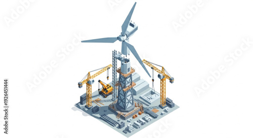 Wind Turbine Model Construction Site.