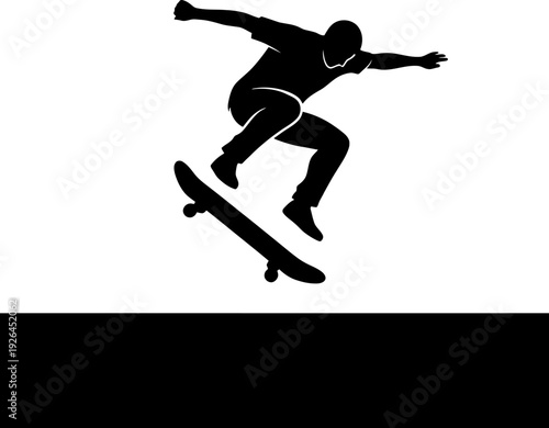 Skateboarder Silhouette Vector Illustration
