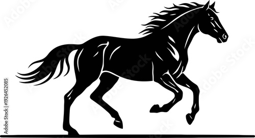Running Horse Silhouette Vector Illustration