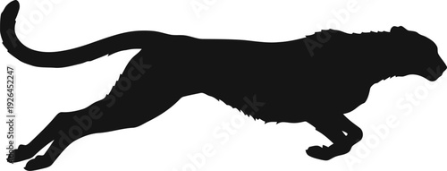 Running Big Cat Silhouette Vector Illustration
