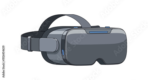 Modern virtual reality headset in sleek vector illustration design