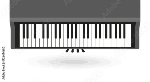 Minimalist vector illustration of a grand piano keyboard