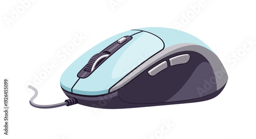 Vector illustration of a modern computer mouse with cable