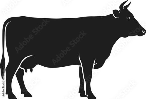 Friendly Cartoon Cow Illustration Isolated on White Background Vector Art