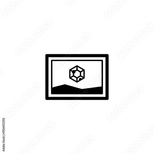 Digital NFT Art Display Frame and Blockchain Concept