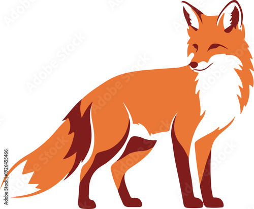 Cute Red Fox Illustration Vector Graphic Design Element