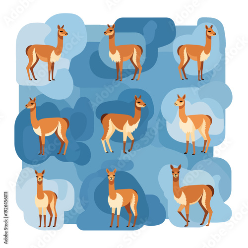 Herd of Llamas in Clouds