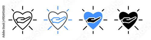 Empathy and Caring Hand icon. Vector illustration