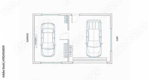 Detailed architectural blueprint showcasing two prominent structures with precise measurements and design elements.