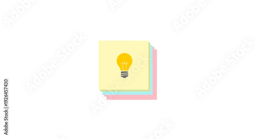 Colorful Sticky Note Light Bulb Idea.