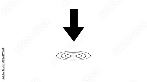 Download icon animation on white background, downloading icon in circle with arrow animated,