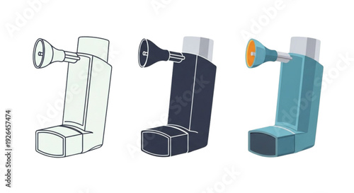 Inhaler Icon Set – Asthma Respiratory Medical Vector Collection