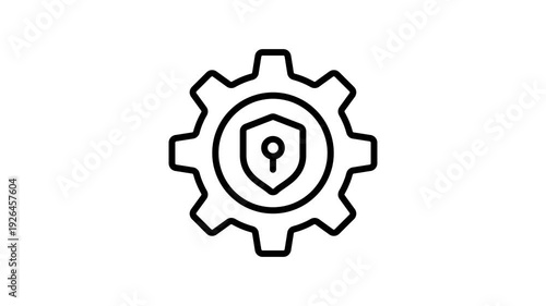 Visually appealing linear animated icon of security setting tools