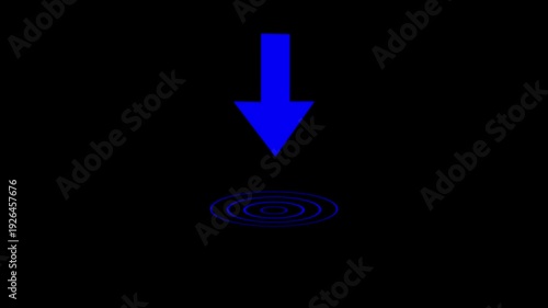 Download icon animation on white background, downloading icon in circle with arrow animated,