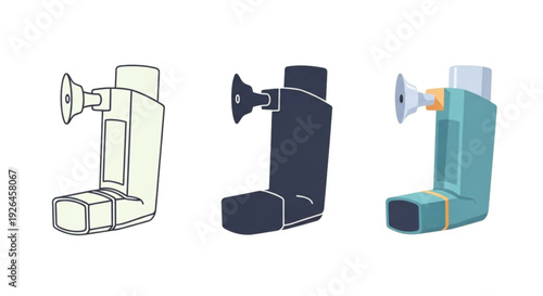 Inhaler Icon Set – Asthma Respiratory Medical Vector Collection