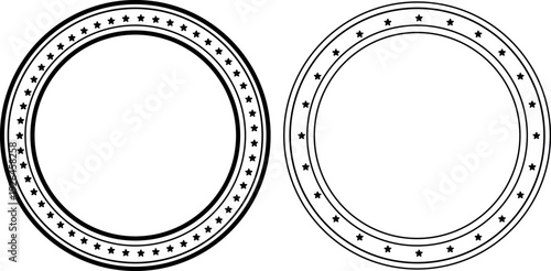 Elegant Vintage Frame Bundle – Round and Oval Ornate Borders with Floral Metal Details, Decorative Circular Badge and Empty Button Templates, High Quality Vector Illustration