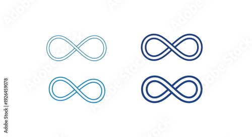 Set of blue infinity symbols