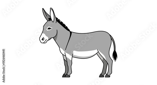 Cartoon illustration of a donkey in simple vector style