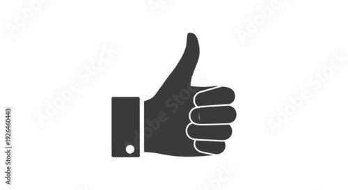 Black and White Thumbs Up Icon in Minimalist Design