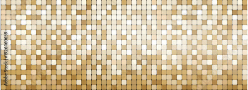 Golden mosaic disco party background. Metal gold sequin shiny sparkle decoration. Disco ball effect tile bg. glitter halftone wallpaper. Sparkling glitter backdrop.